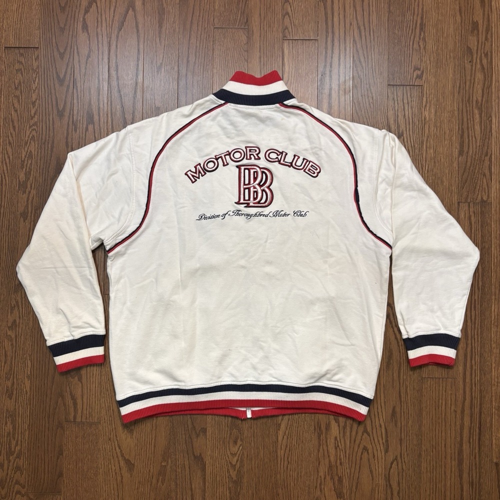 Vintage Bad Boys Motor Club Full Zip Sweatshirt White Embroidered NYC Rap XL 90s
